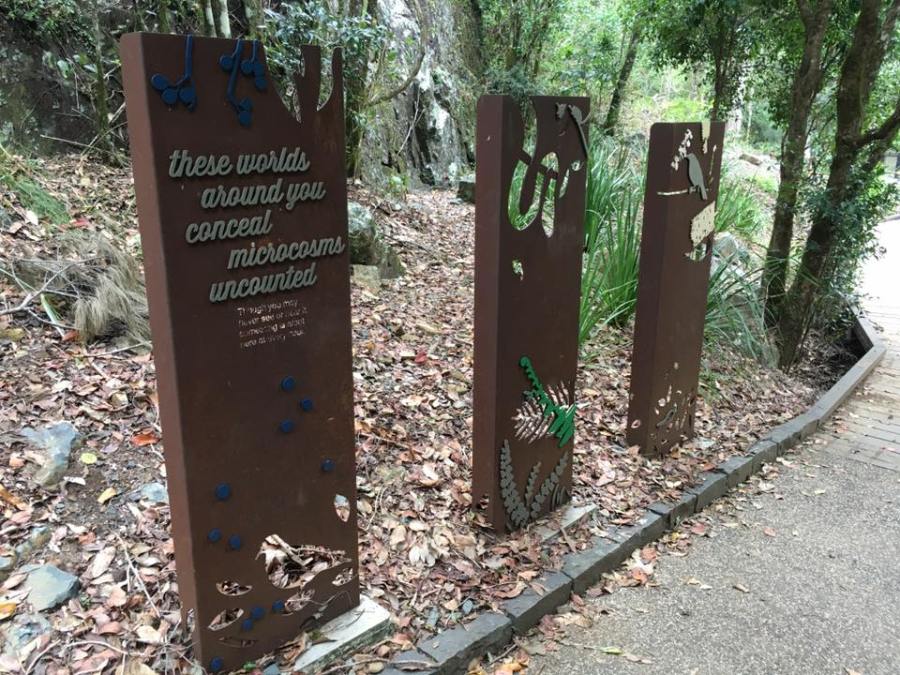 Image of signed pathway in Eungella National Park, leading to platypus habitat